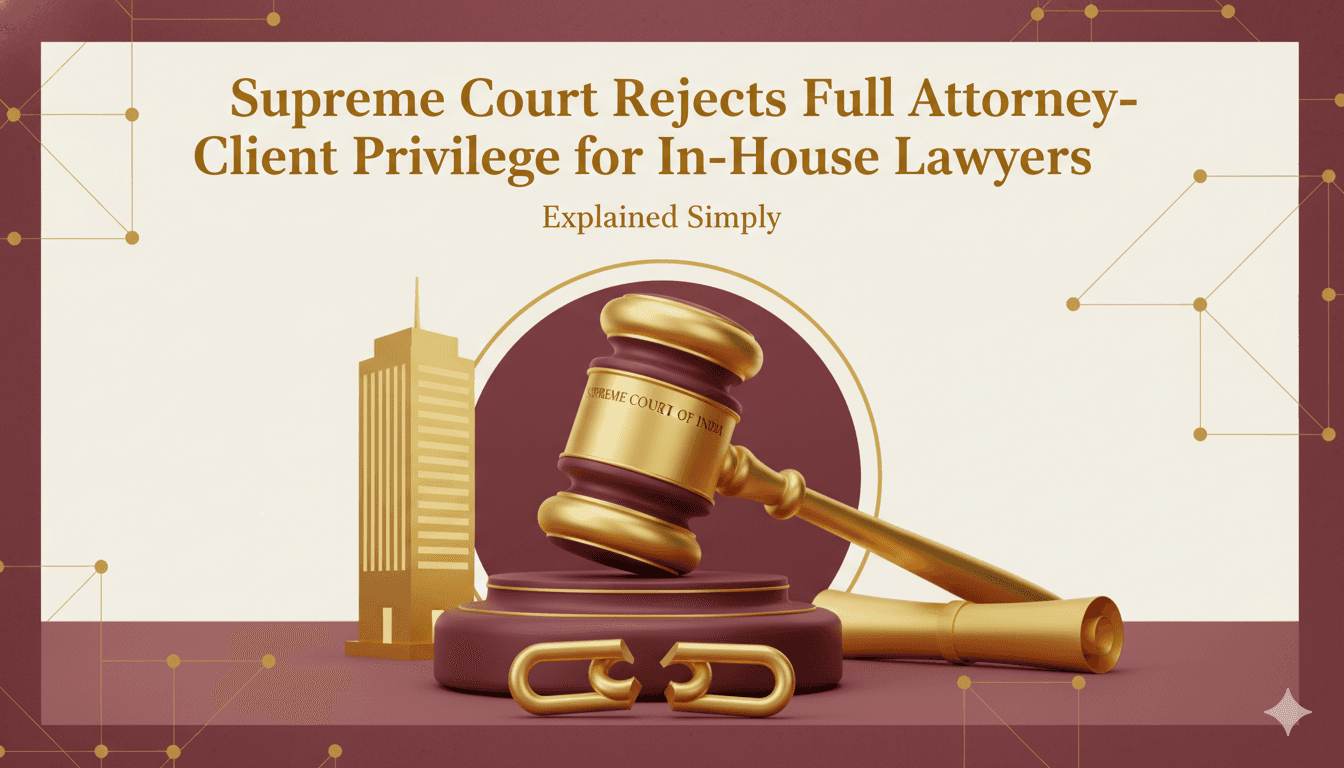 Supreme Court Rejects Full Attorney–Client Privilege for In-House Lawyers: Explained Simply
